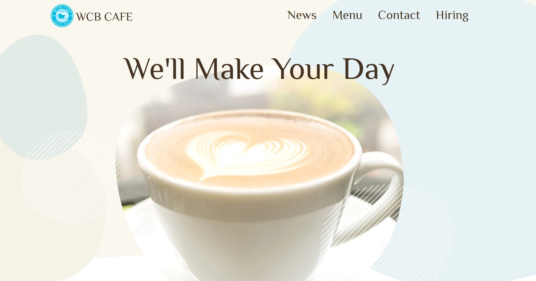 WCB Cafeサイトの画像